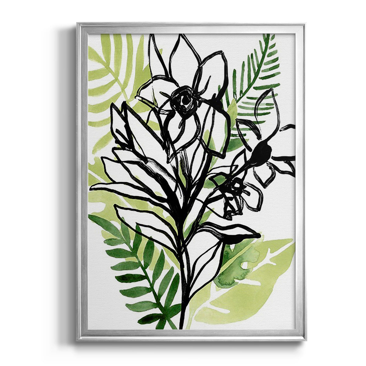 Tropical Sketchbook II - Modern Framed Canvas Print