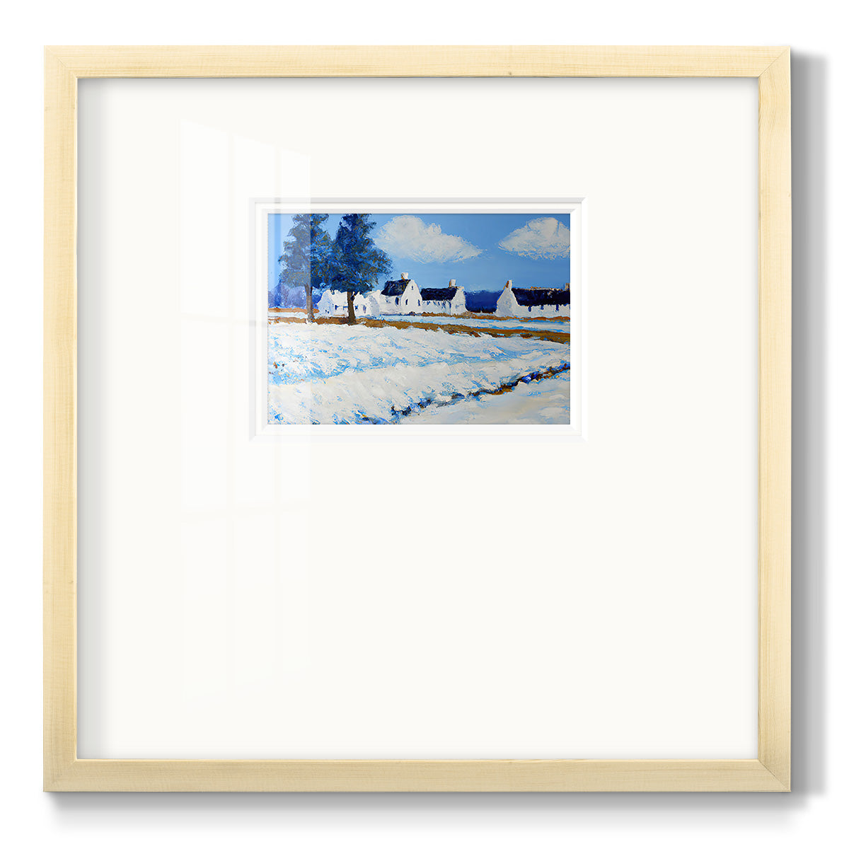 Winter Barn V - Double Matboard Framed Print