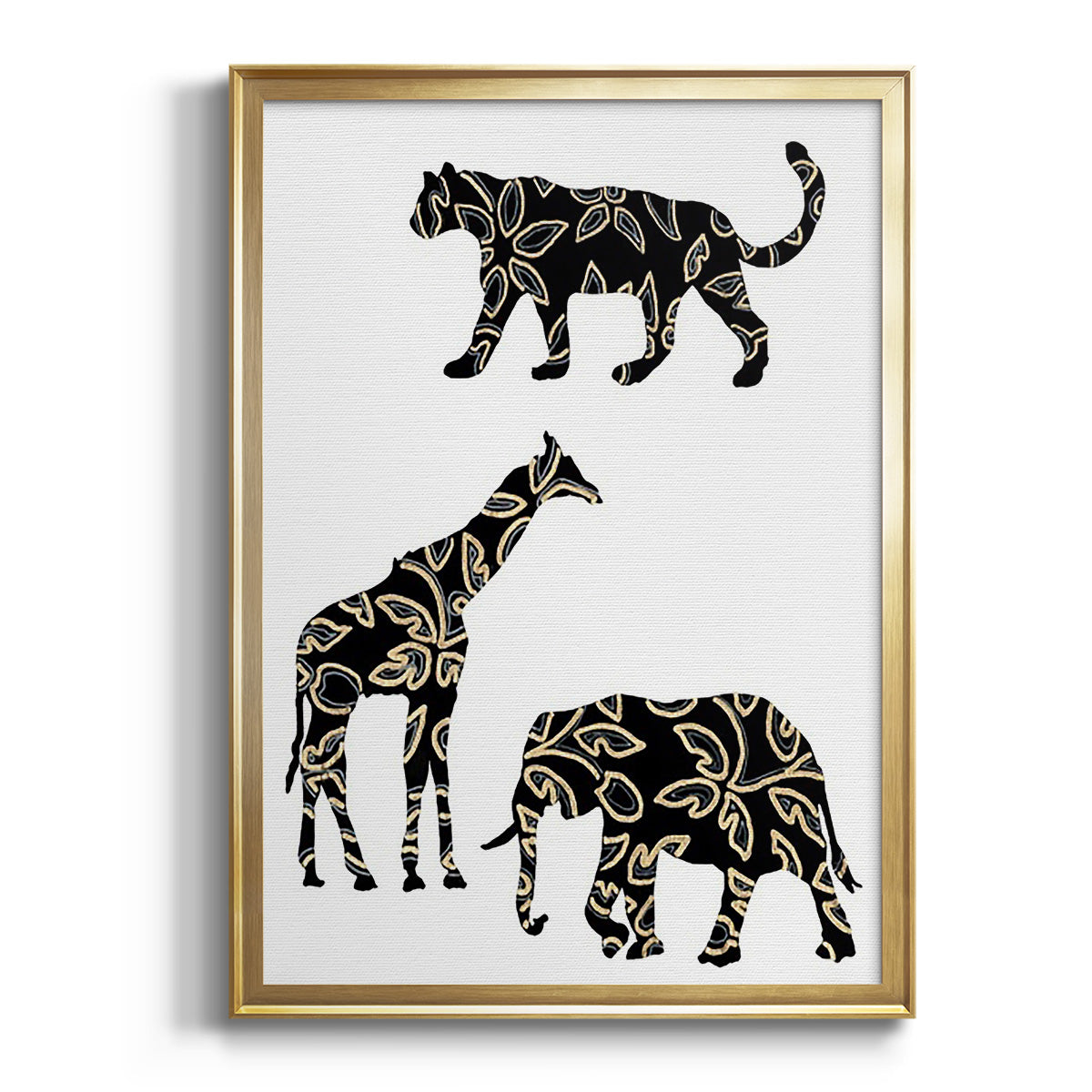 Ornamental Safari Animals III - Modern Framed Canvas Print