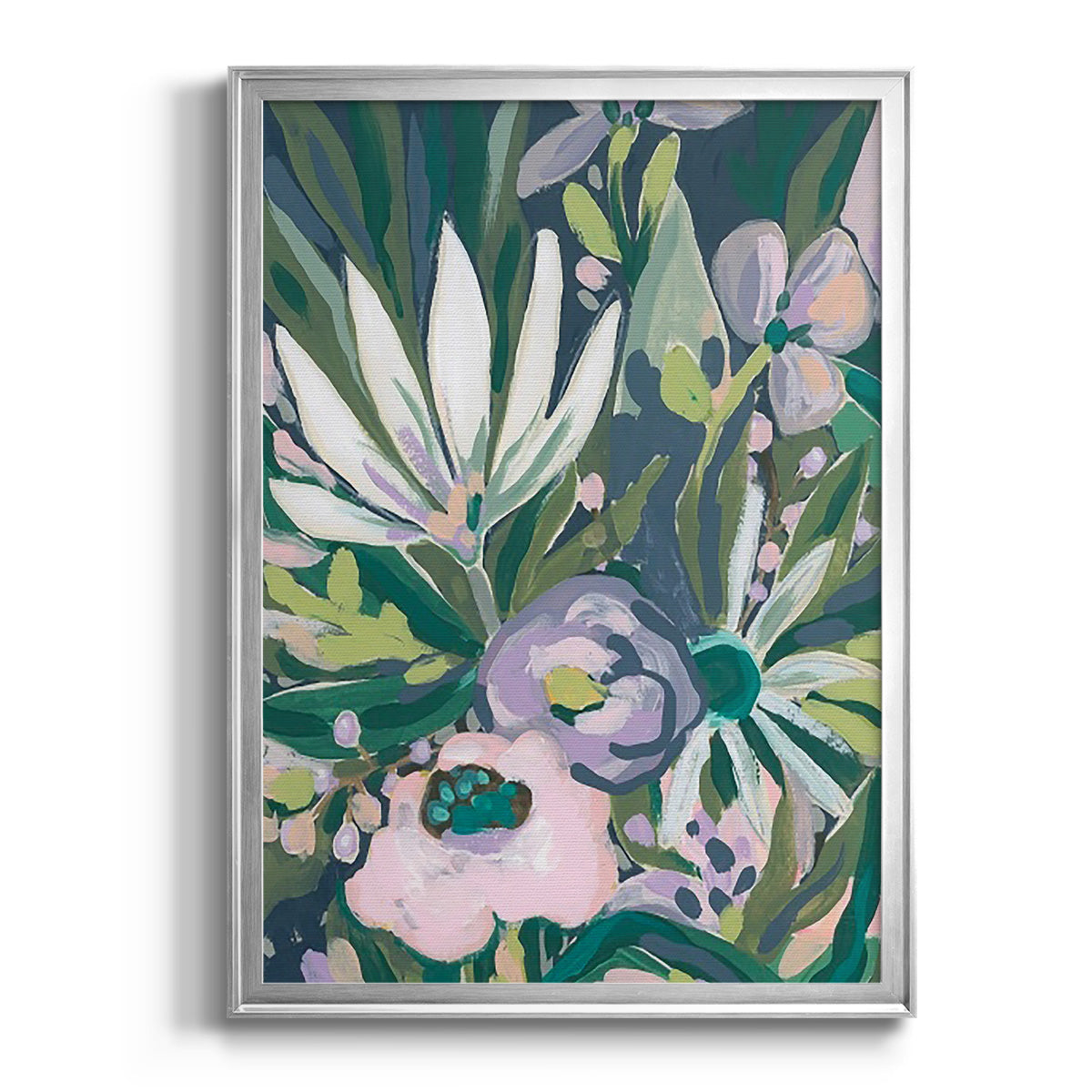 Purple Jungle Garden I - Modern Framed Canvas Print