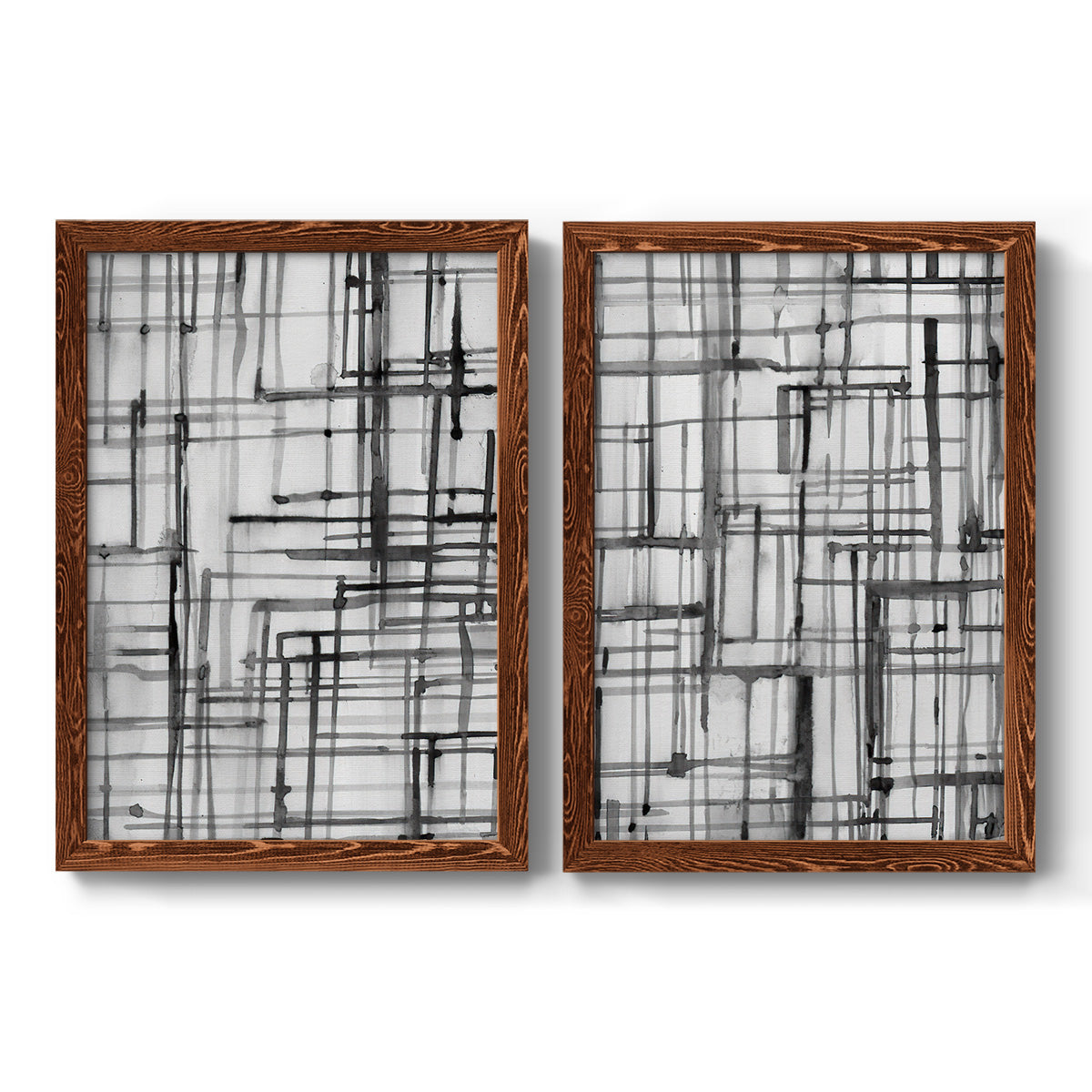 Line Meditation I - Premium Framed Canvas 2 Piece Set - Ready to Hang