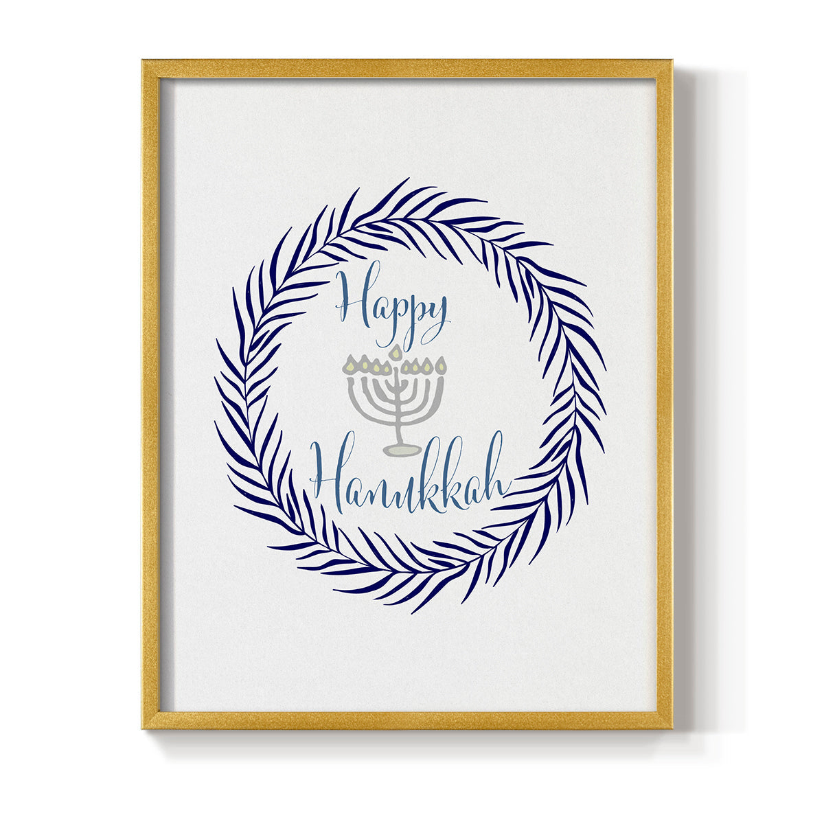 Hanukkah Wreath - Restickable Framed Art Print
