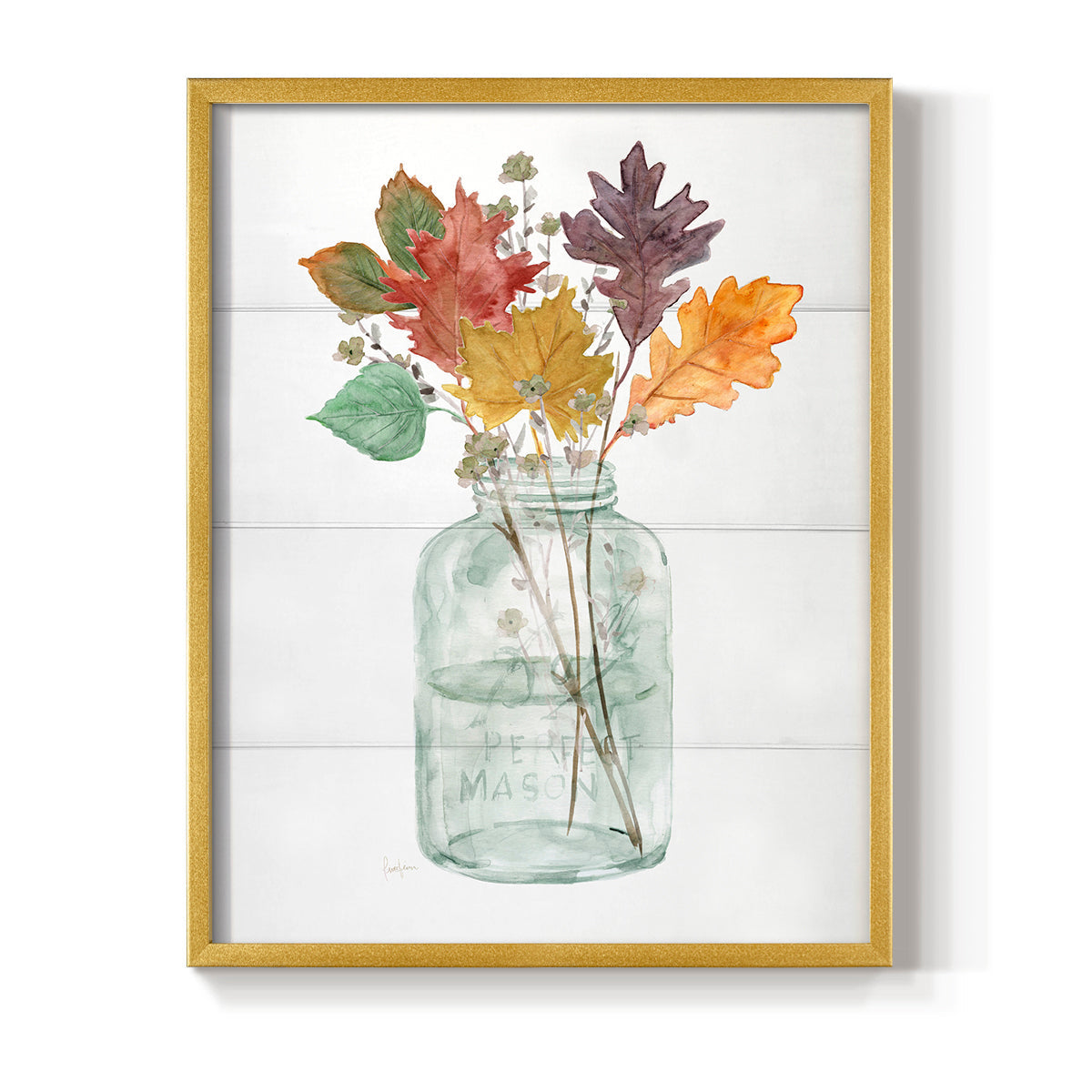 Harvest Home Leaves II - Restickable Framed Art Print