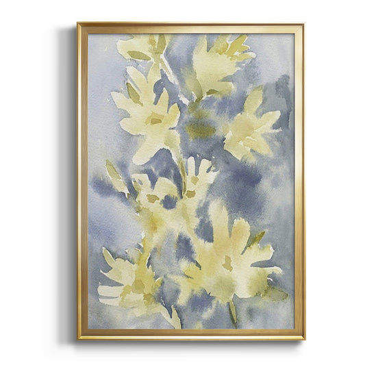 Forsythia Blooms I - Modern Framed Canvas Print