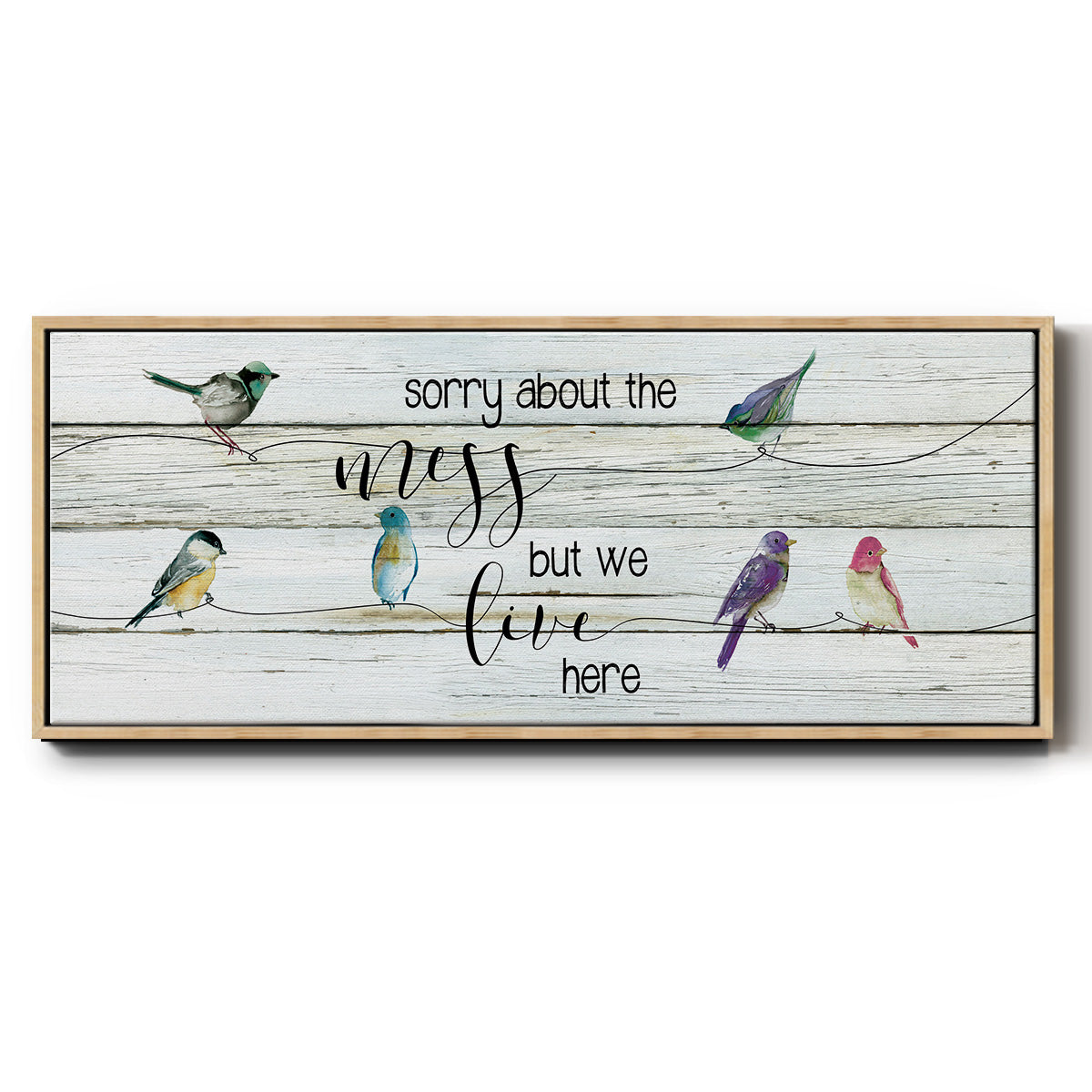 We Live Here - Floater Framed Canvas Print