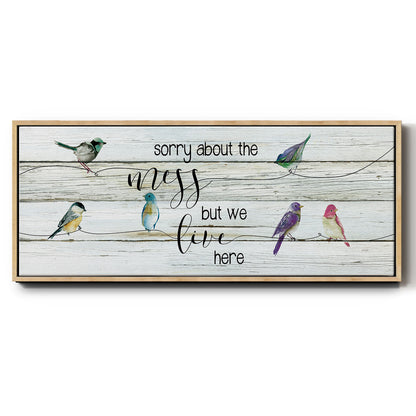We Live Here - Floater Framed Canvas Print