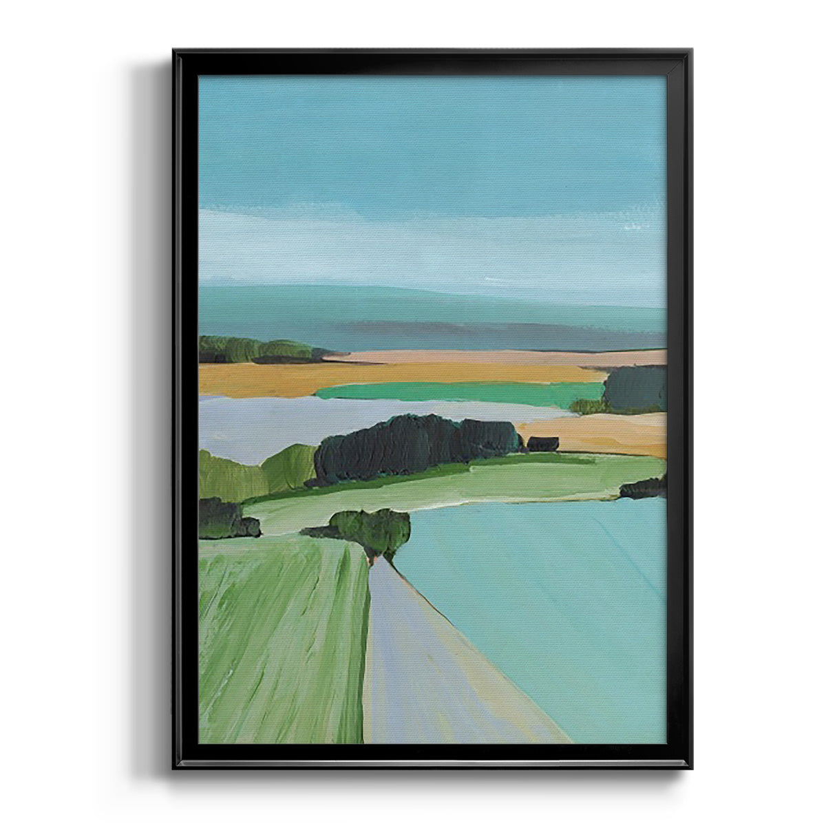 Bright Colored Countryside III - Modern Framed Canvas Print