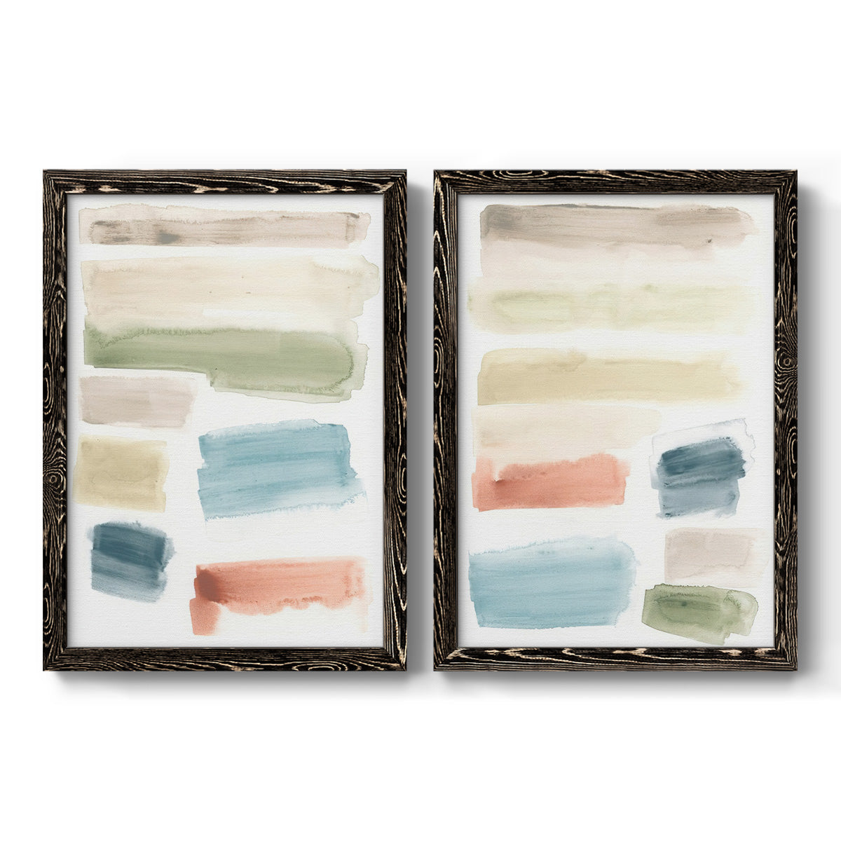 Watercolor Swatches I - Premium Framed Canvas 2 Piece Set - Ready to Hang