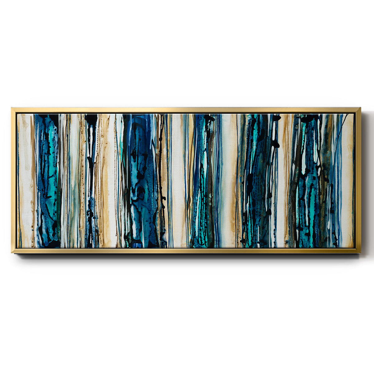 Blue Streaks - Floater Framed Canvas Print