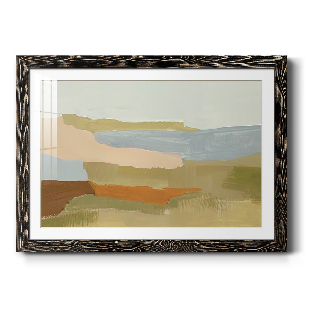 Stacked Landscape IV - Barnwood Framed Art Print