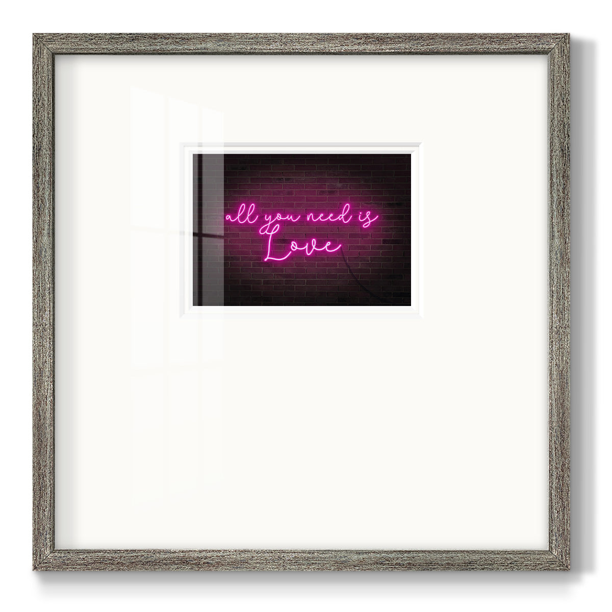 Neon Love I Premium Framed Print Double Matboard