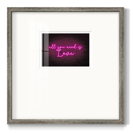 Neon Love I Premium Framed Print Double Matboard