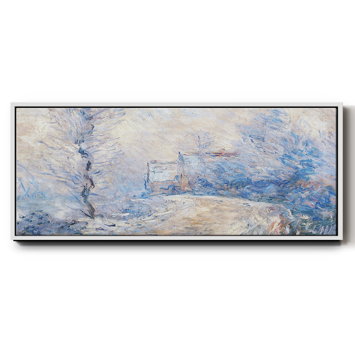 The Entrance to Giverny Under the Snow, 1885 - Floater Framed Canvas Print