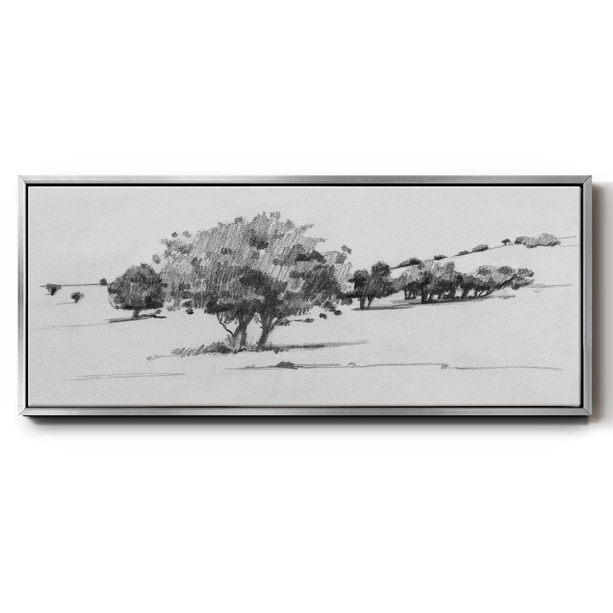Treeline Sketch I - Floater Framed Canvas Print