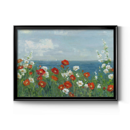 Through the Flowers - Modern Framed Canvas Print