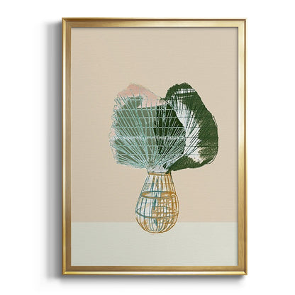 Woven Tropical Leaf II - Modern Framed Canvas Print