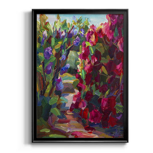 Lilacs & Rhodies - Modern Framed Canvas Print