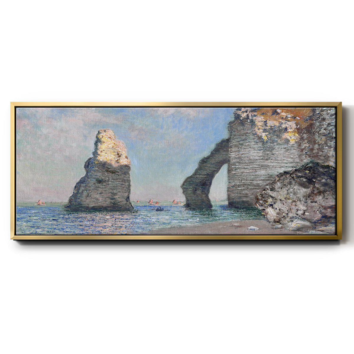 The Rock Needle and the Porte d'Aval, 1885 (Clark Art Institute version) - Floater Framed Canvas Print