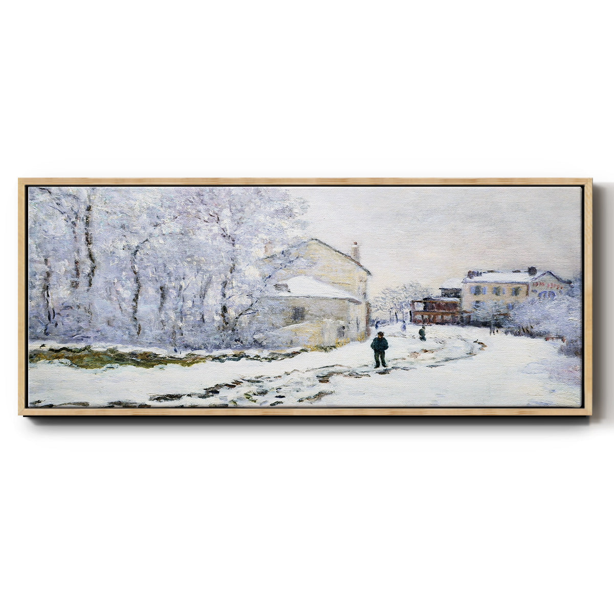 Snow in Argenteuil, 1875 - Floater Framed Canvas Print