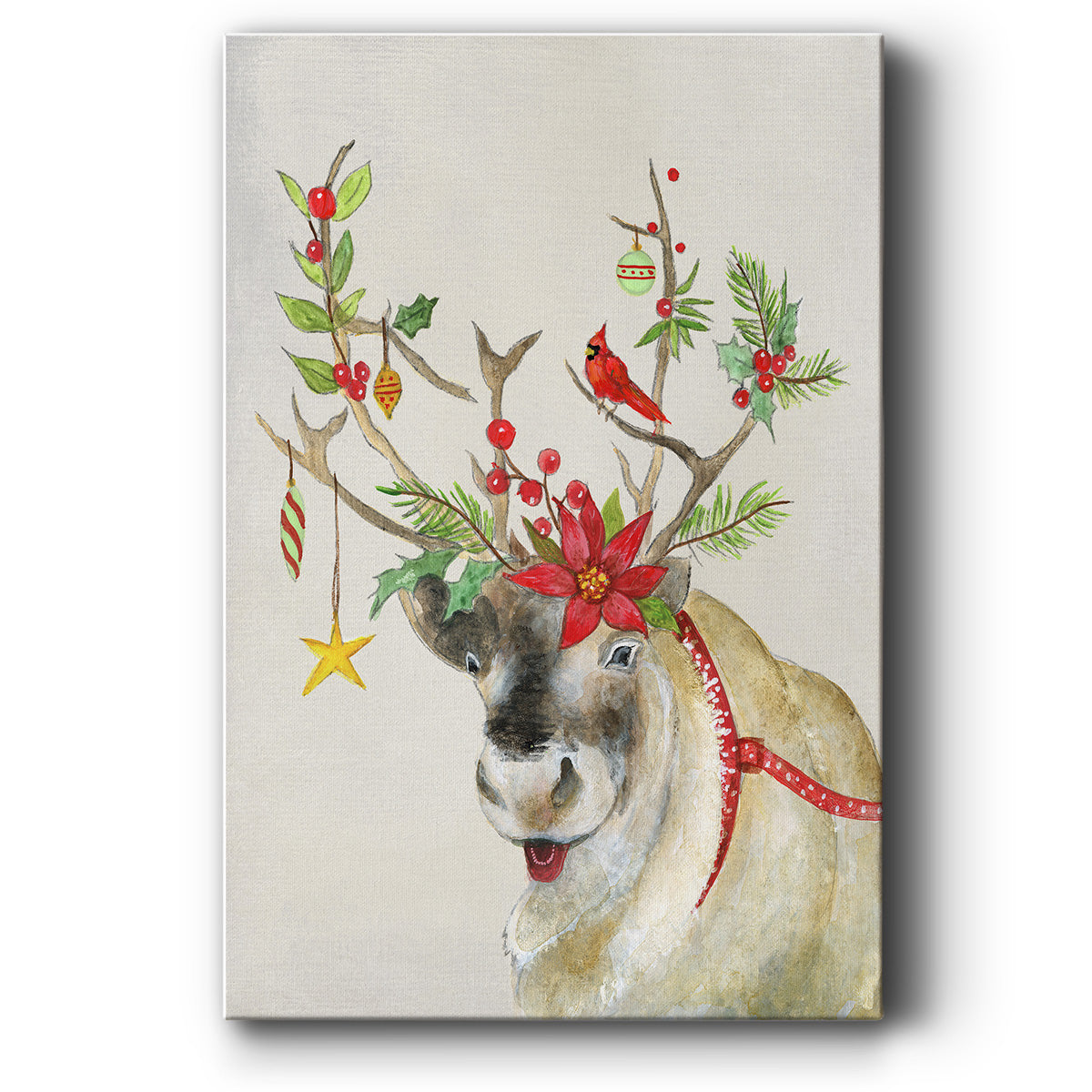 Playful Reindeer II - Gallery Wrapped Canvas