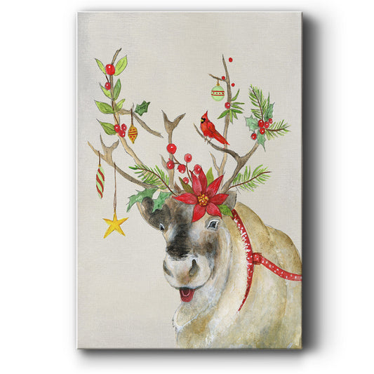 Playful Reindeer II - Gallery Wrapped Canvas