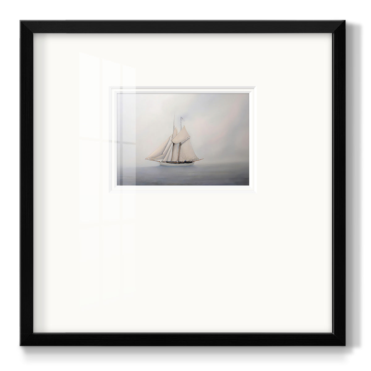 Foggy Sail III Premium Framed Print Double Matboard