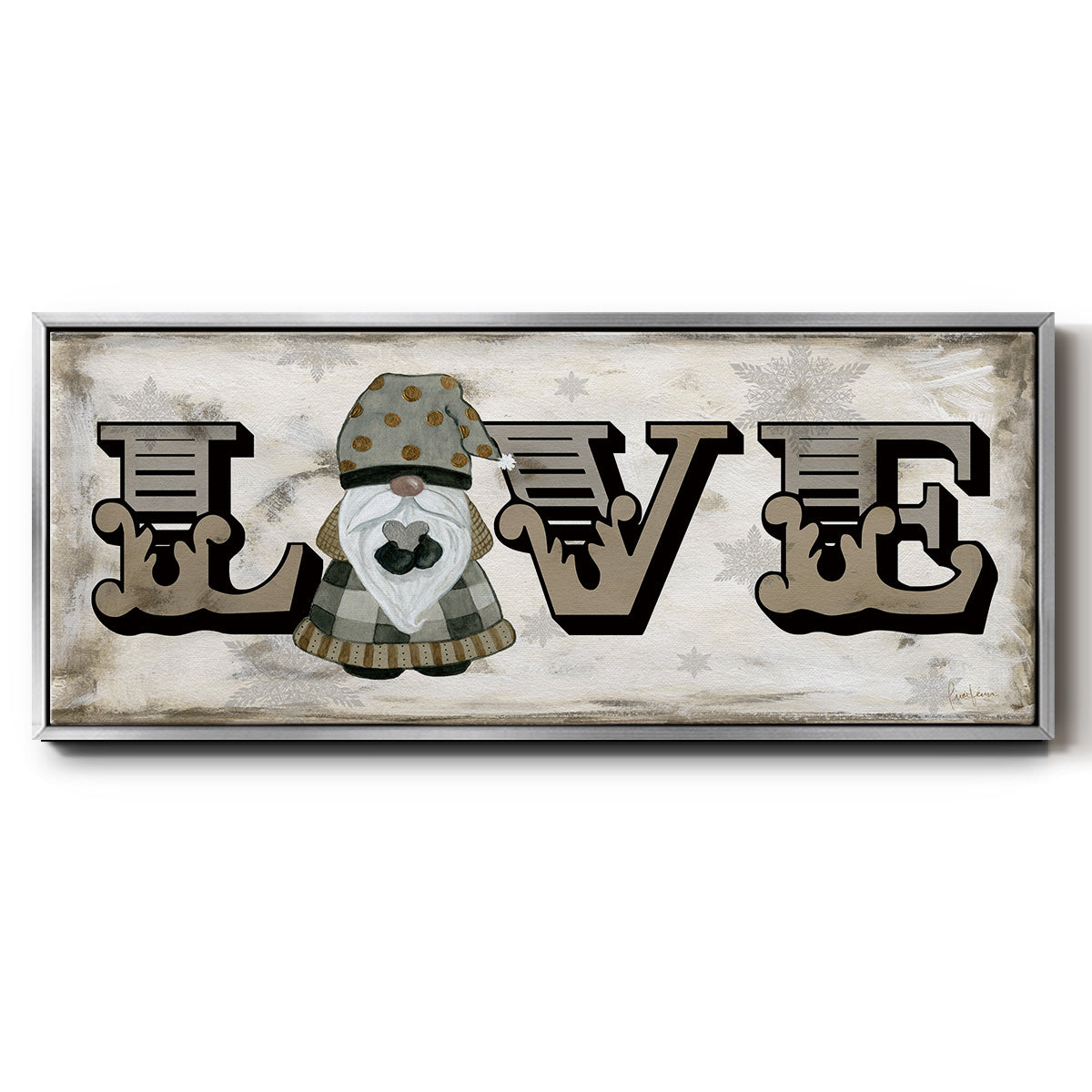 Winter Wonderland Friend Love - Floater Framed Canvas Print