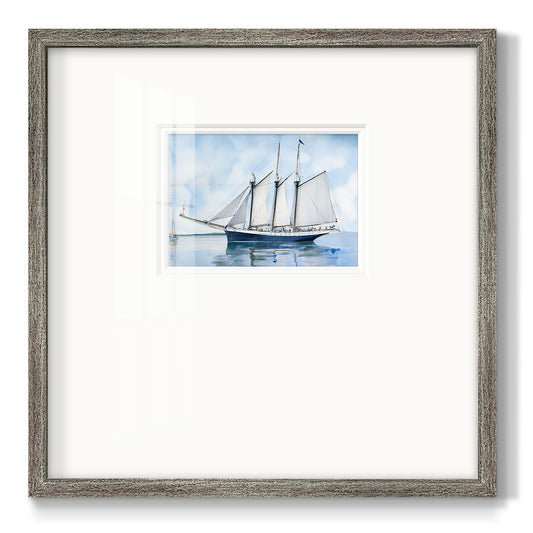 Blue Sail - Double Matboard Framed Print