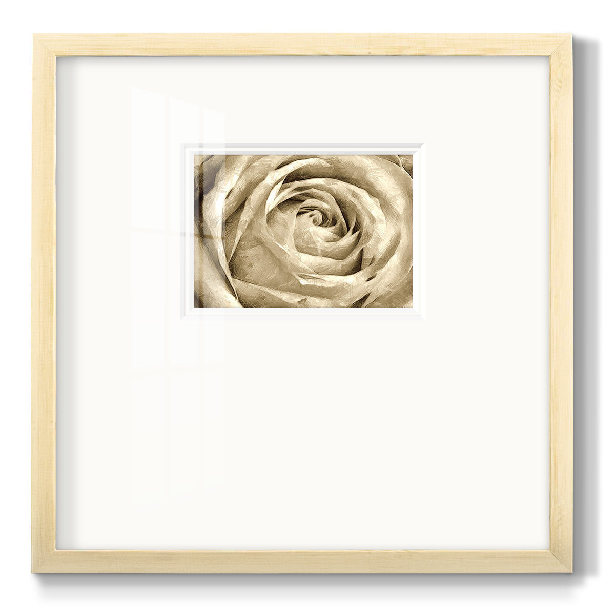 Neutral Wall Flower IV - Double Matboard Framed Print