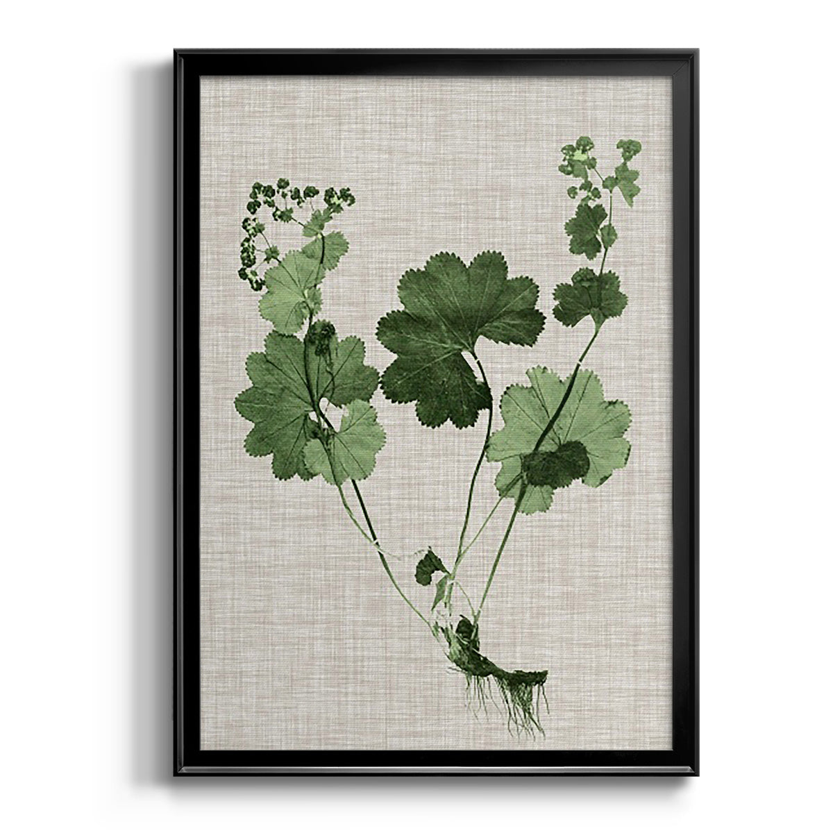 Forest Foliage on Linen I - Modern Framed Canvas Print