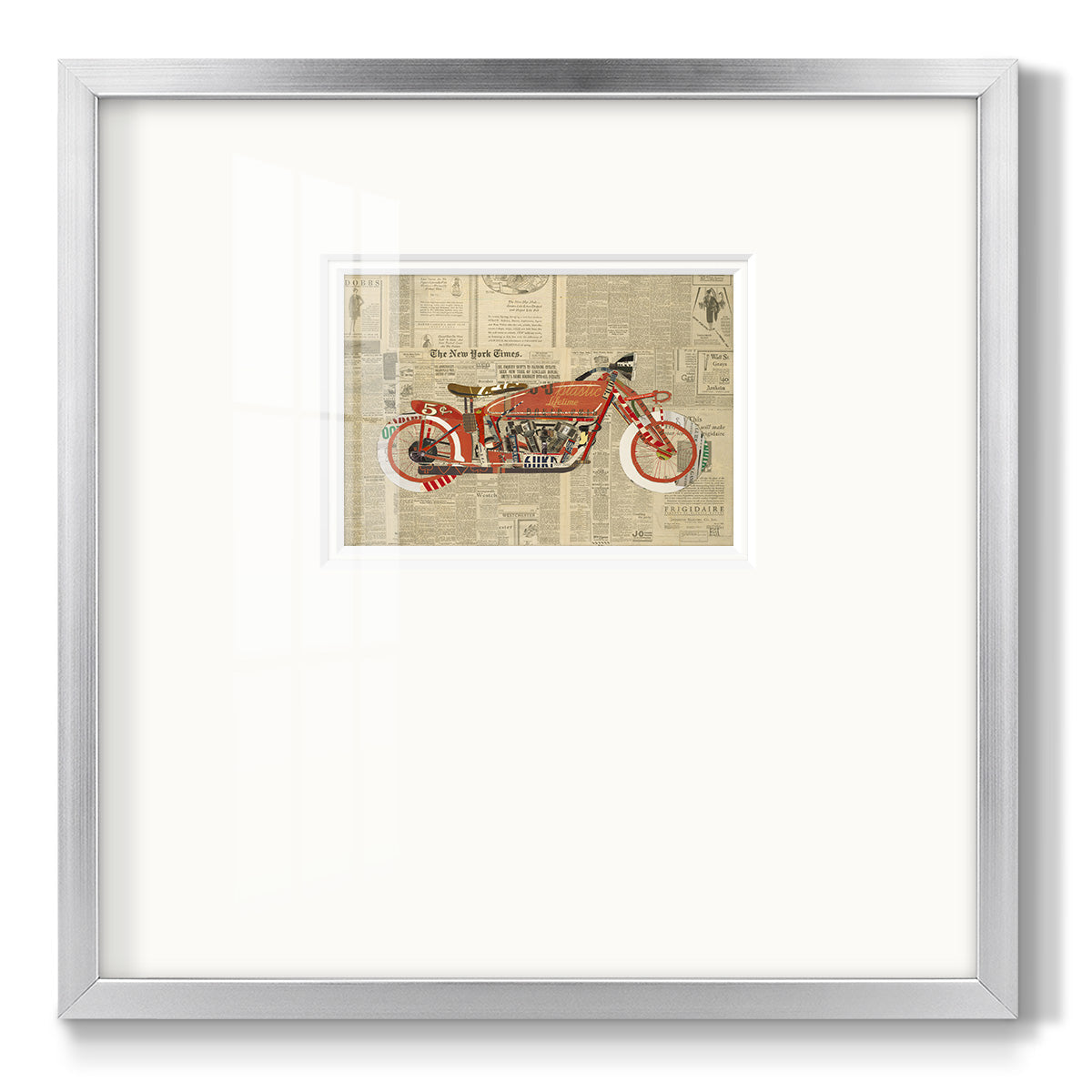 Vintage Red Premium Framed Print Double Matboard