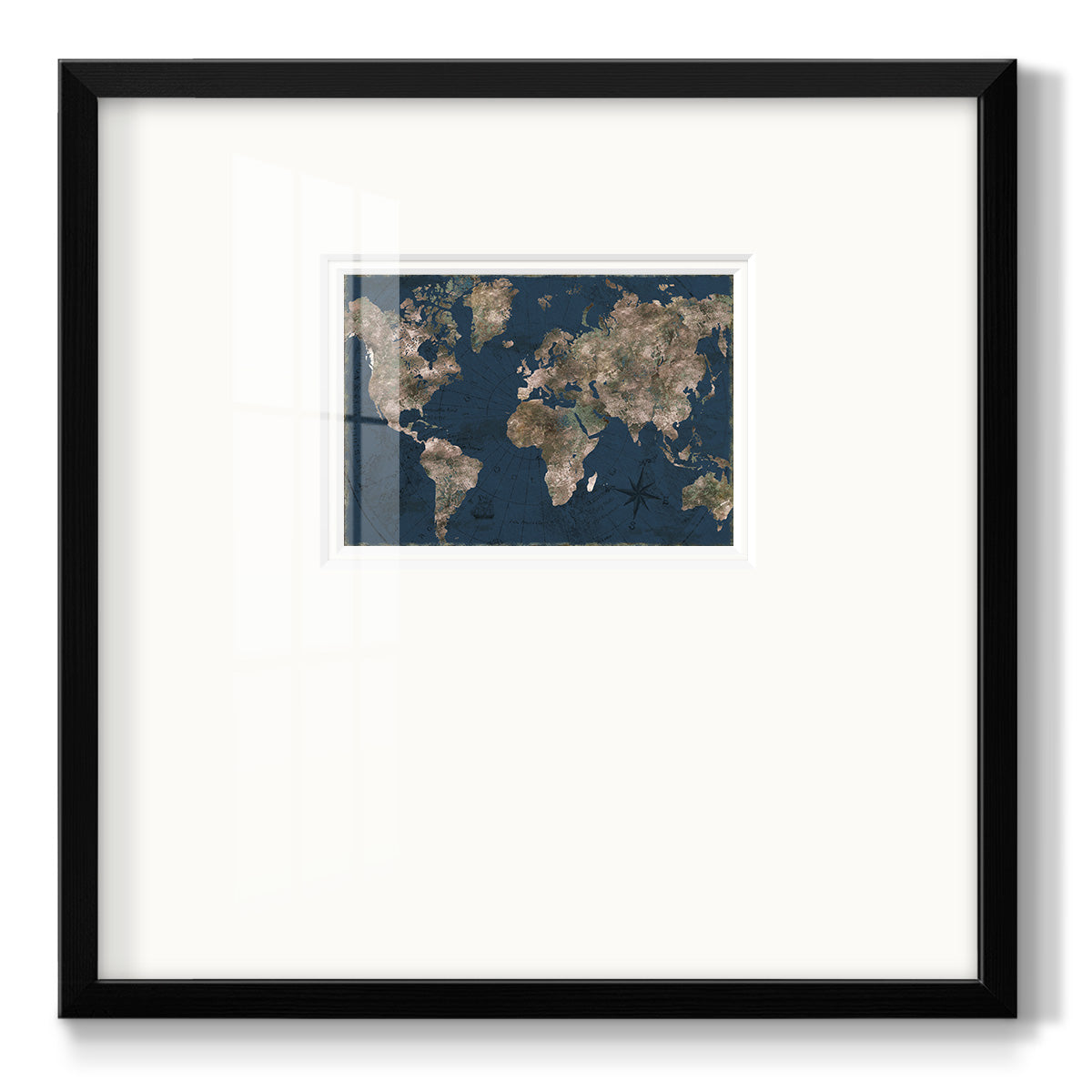 Navy Atlas Premium Framed Print Double Matboard