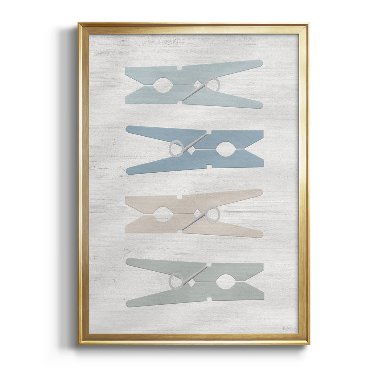 Laundry Pins - Modern Framed Canvas Print
