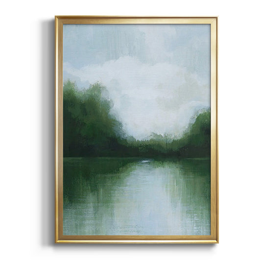 Mossy Reflections I - Modern Framed Canvas Print