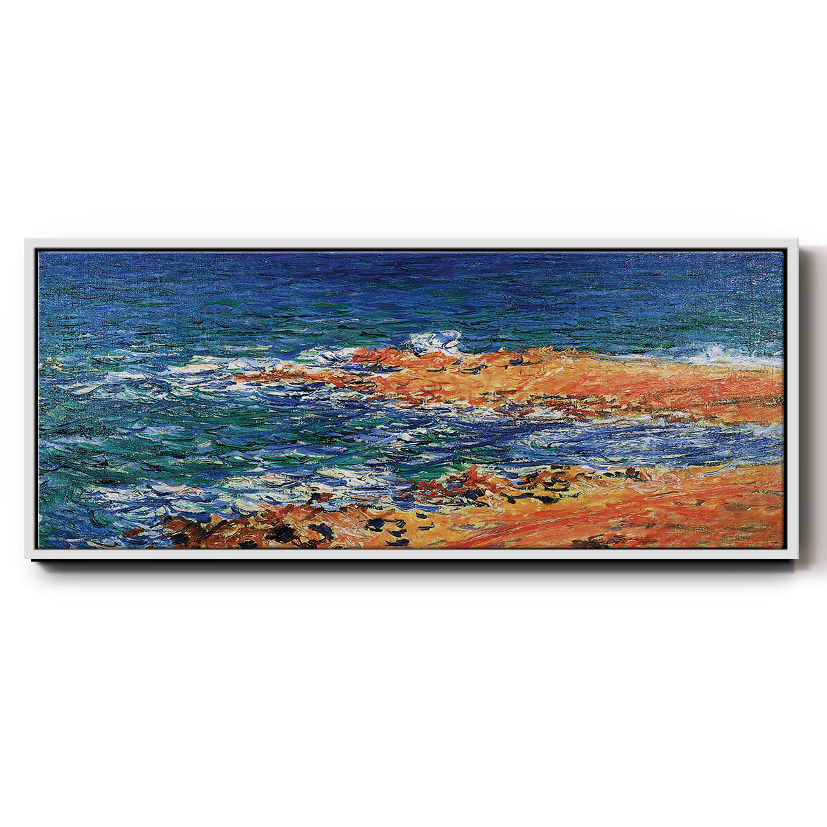The 'Big Blue' Sea in Antibes, 1888 - Floater Framed Canvas Print
