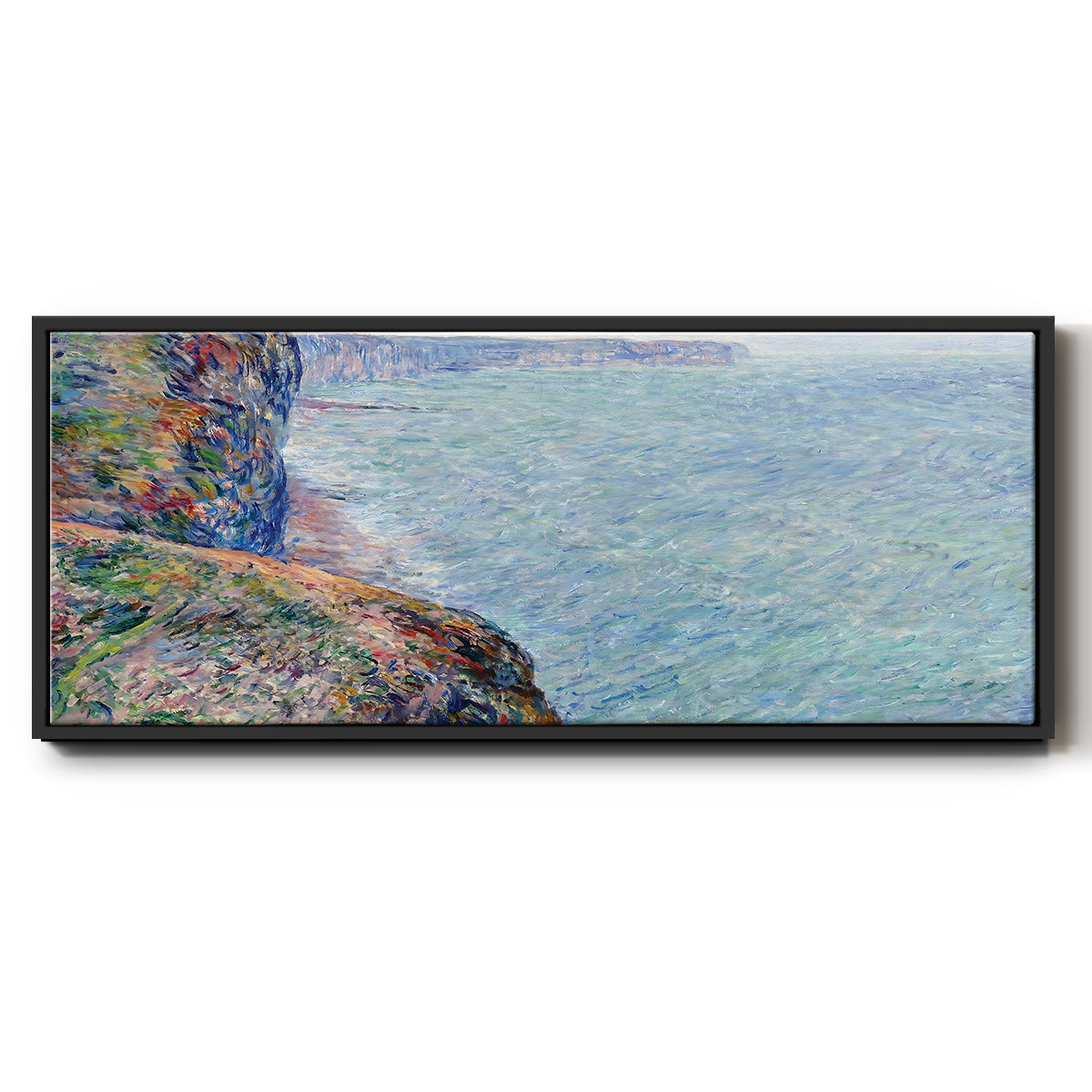 The Sea Seen from the Cliffs of Fecamp, 1881 - Floater Framed Canvas Print