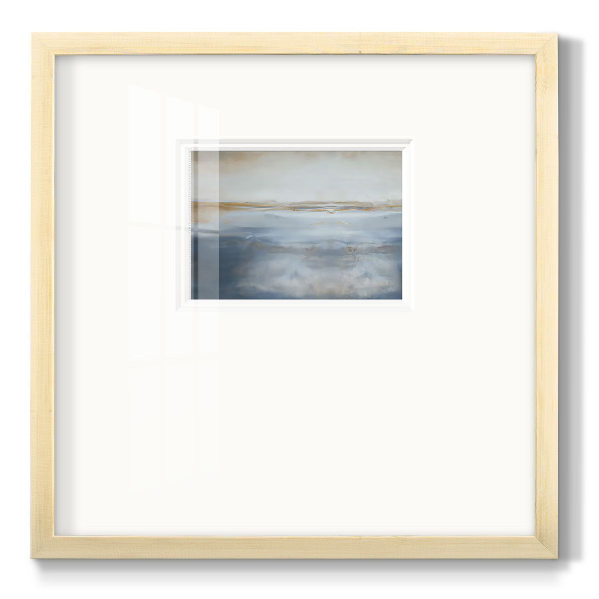 Blue and Gold Abstract II - Double Matboard Framed Print
