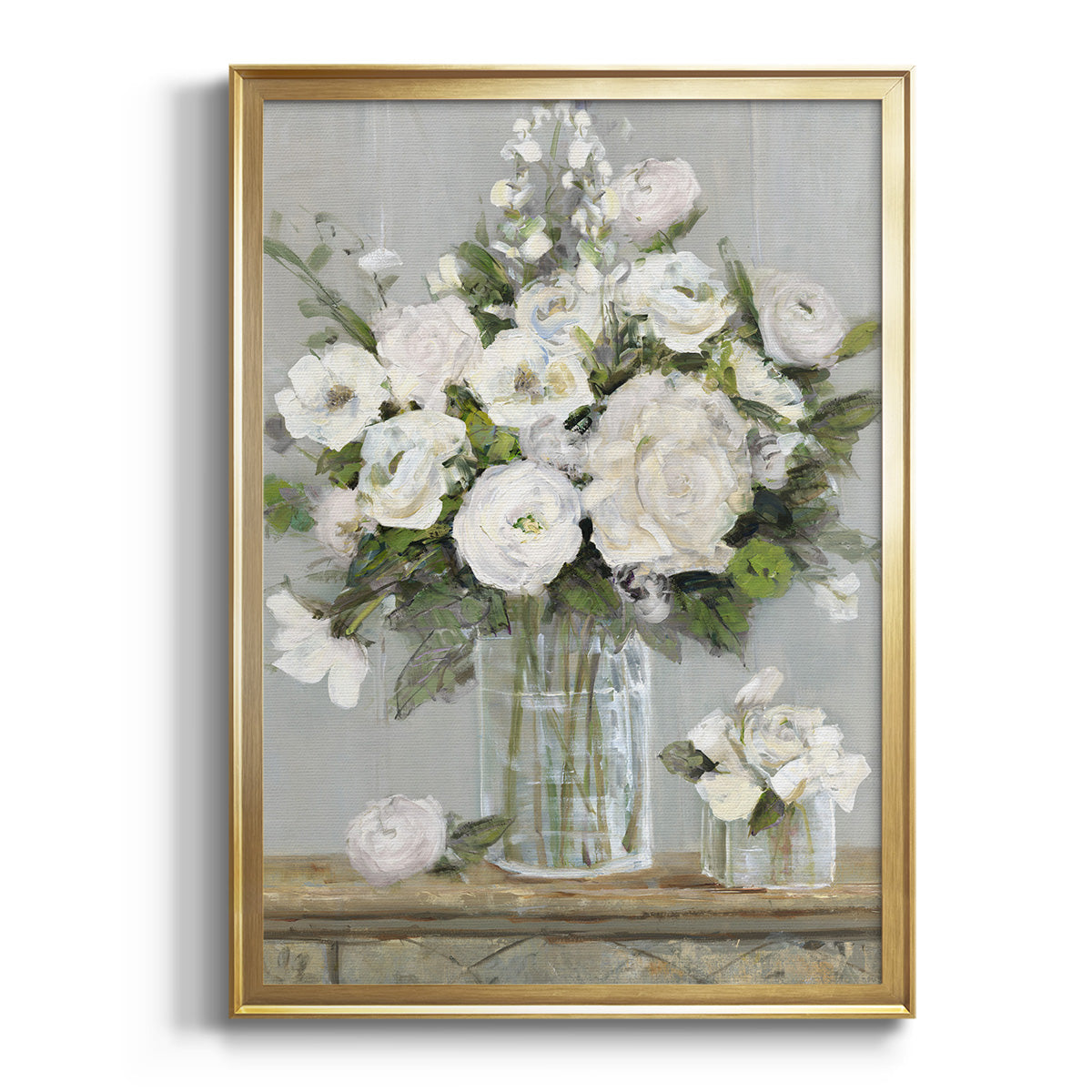 Cottage Whites - Modern Framed Canvas Print