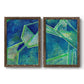 Geometric in Cool III - Premium Framed Canvas 2 Piece Set - Ready to Hang