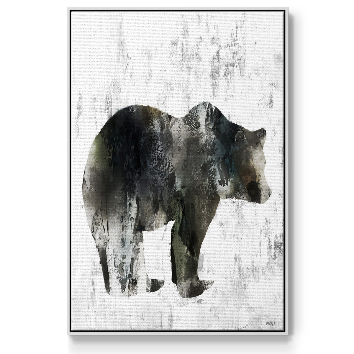 Bear Totem - Framed Premium Gallery Wrapped Canvas L Frame - Ready to Hang