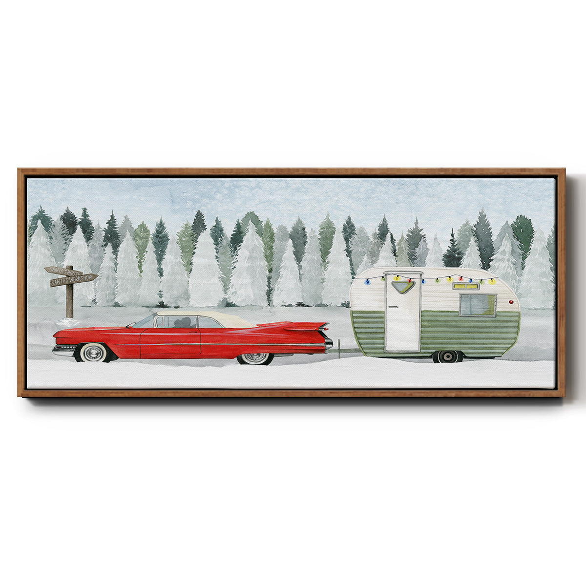 Holiday Roadtrip I - Floater Framed Canvas Print
