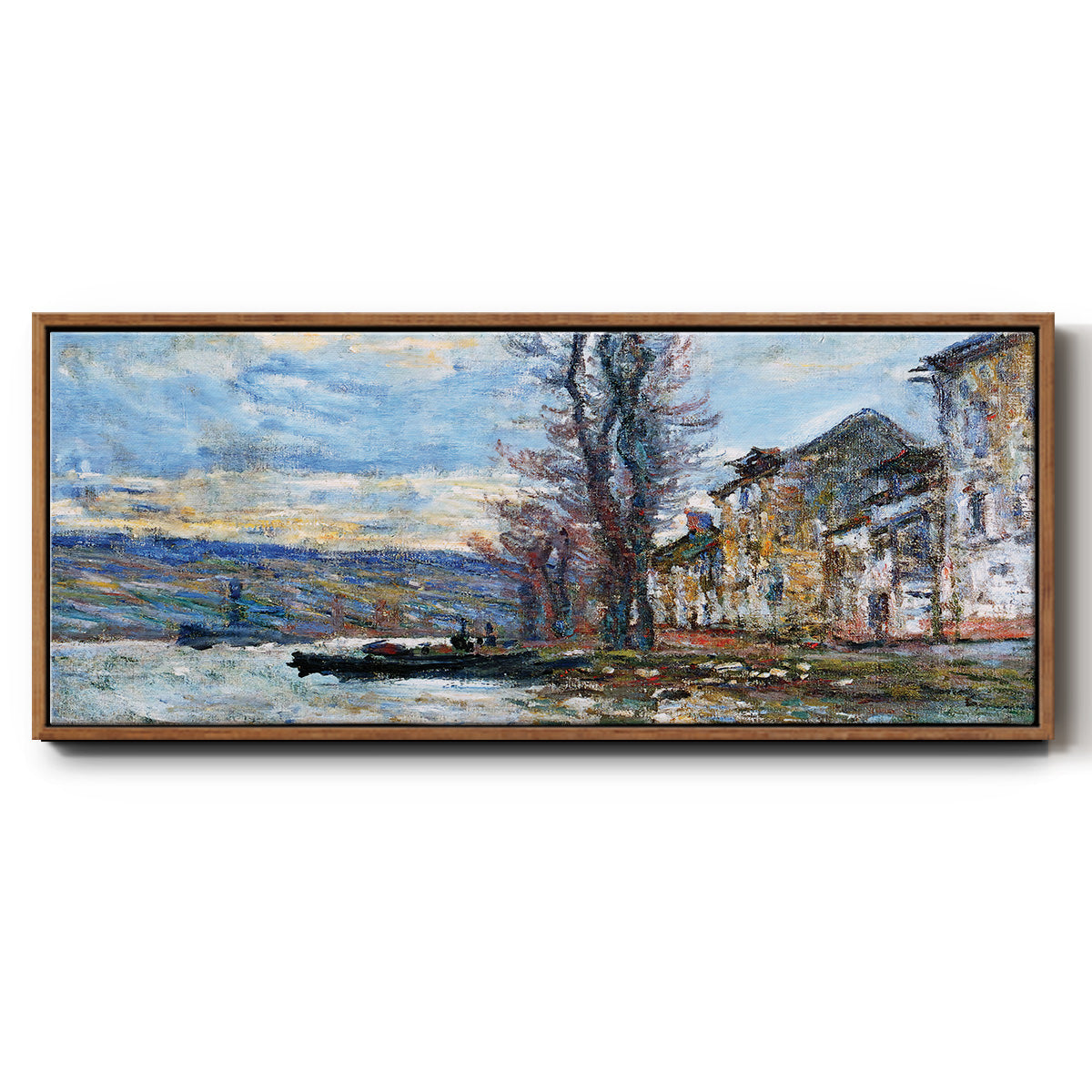 The Seine at Lavacourt, Winter, 1879 - Floater Framed Canvas Print