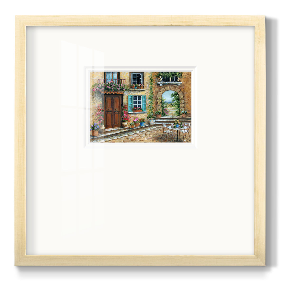 Tuscan Courtyard - Double Matboard Framed Print