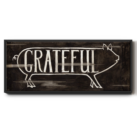 Grateful Pig - Floater Framed Canvas Print