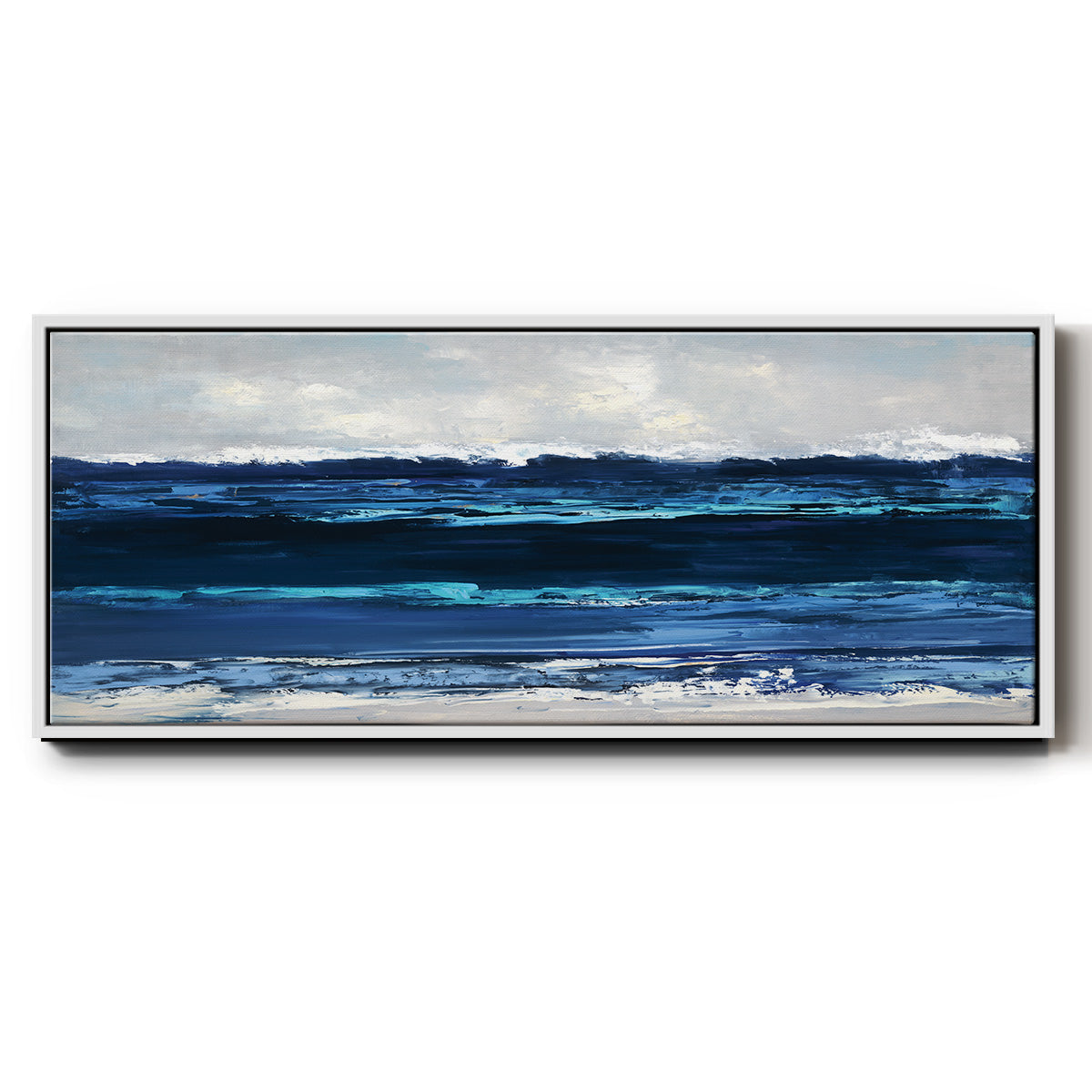 Beach Summer Surf - Floater Framed Canvas Print