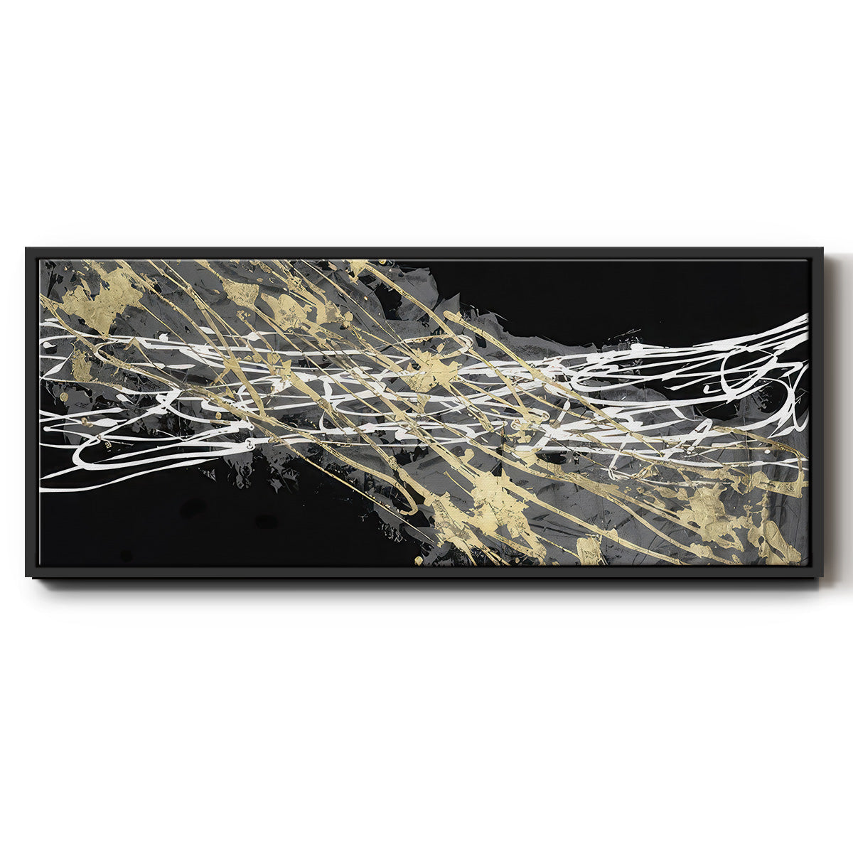 Mistral III in Black - Floater Framed Canvas Print