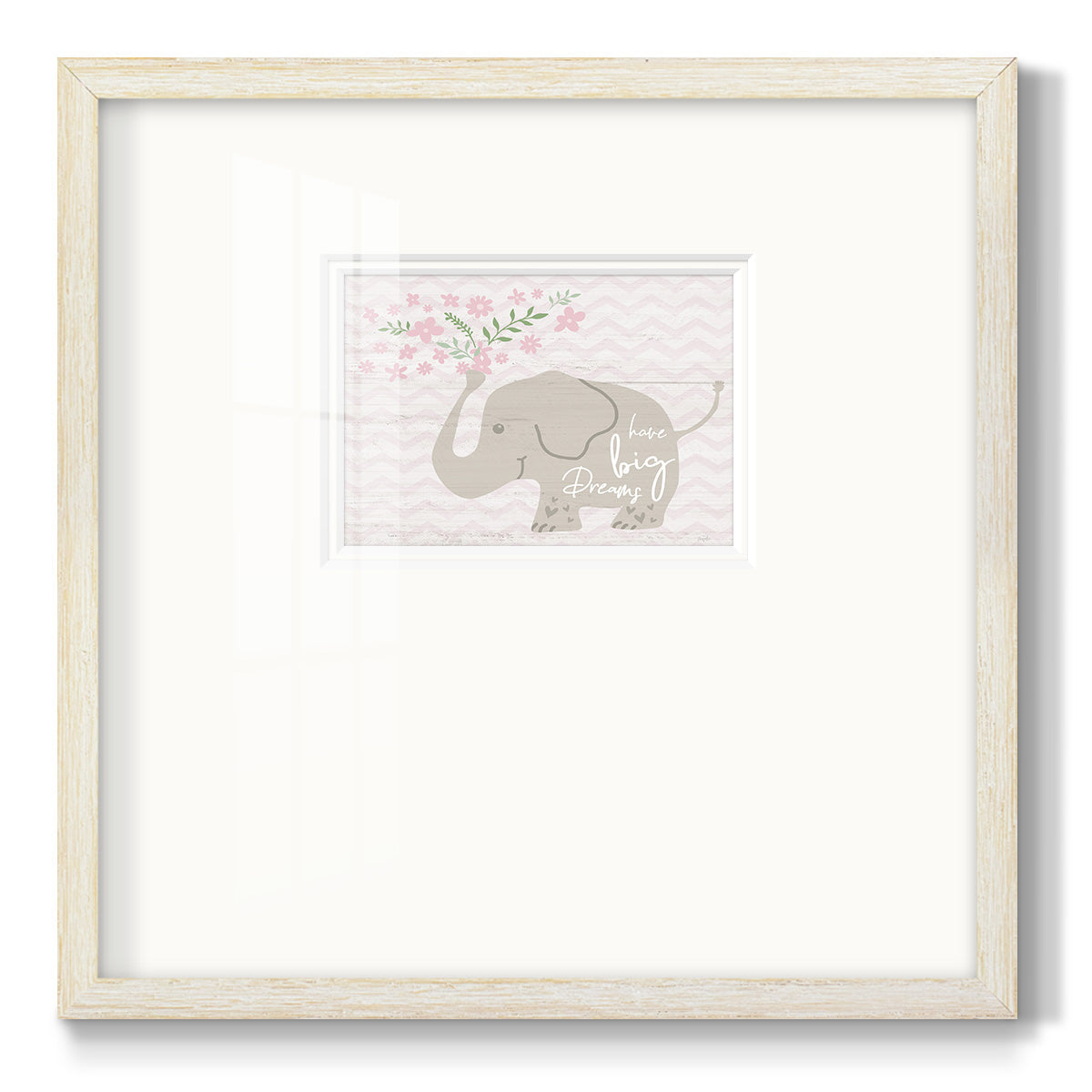Floral Elephant - Double Matboard Framed Print