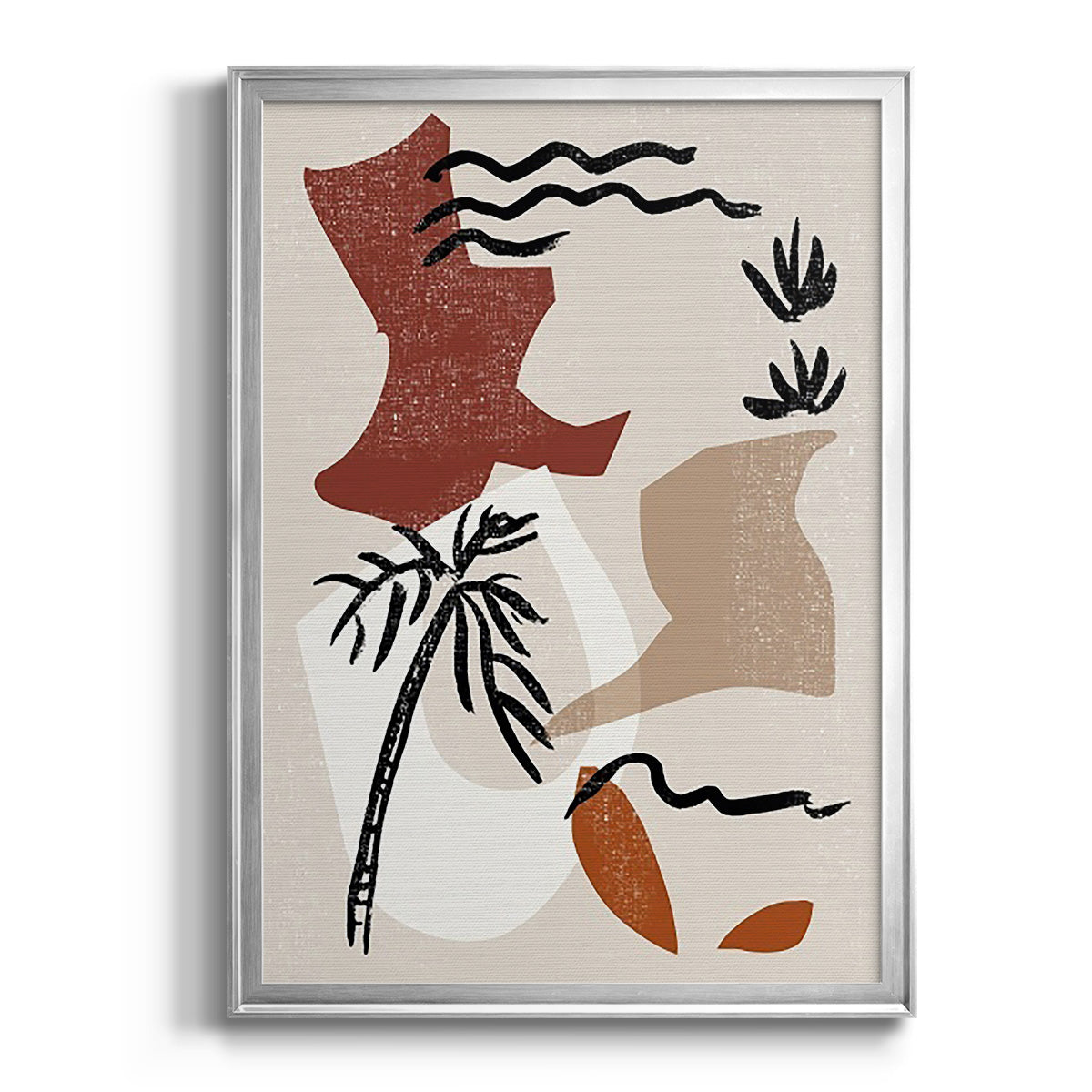 Soft Palms II - Modern Framed Canvas Print