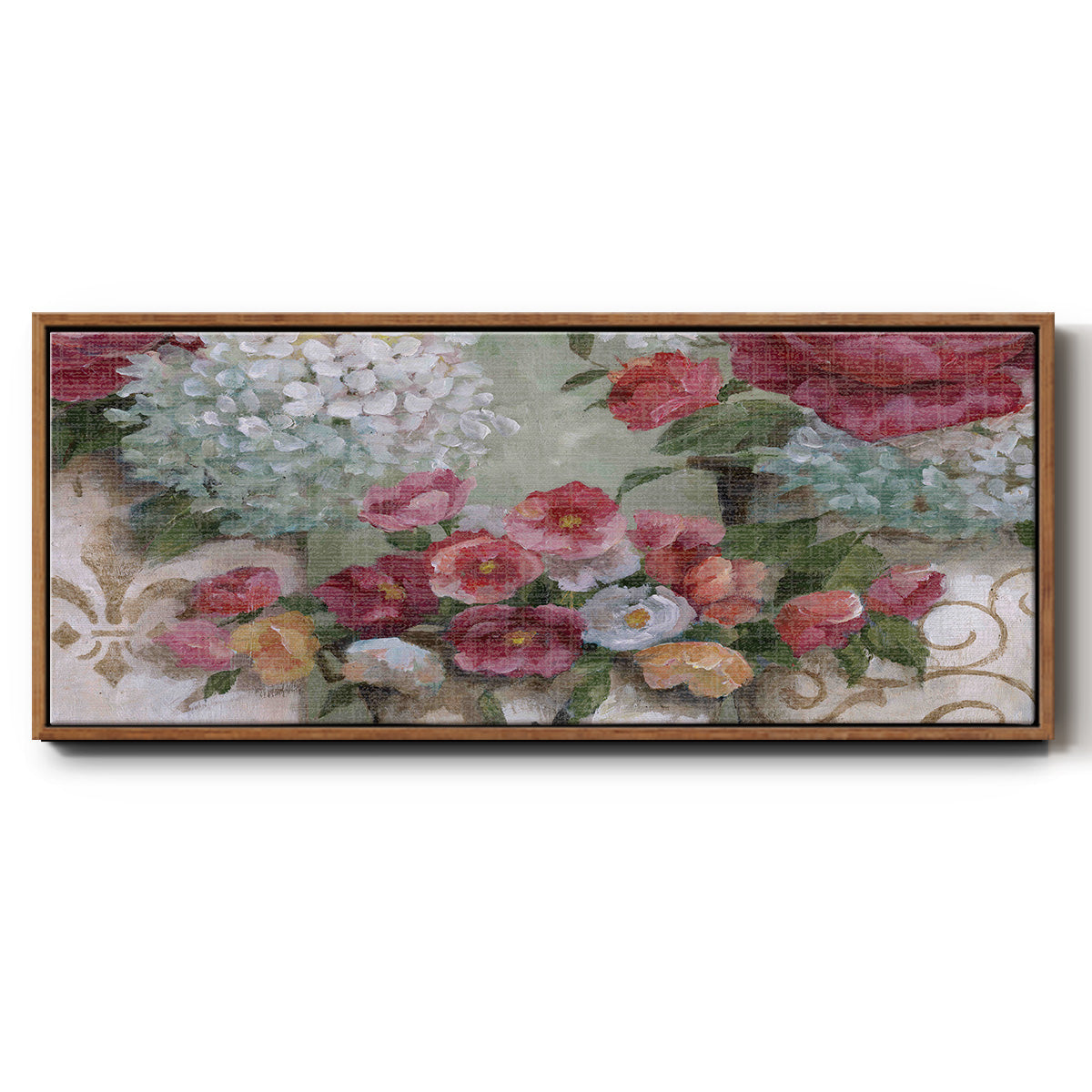 Contained Blooms - Floater Framed Canvas Print