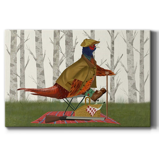 Pheasant Shooting Party 4 Premium Gallery Wrapped Canvas - Ready to Hang